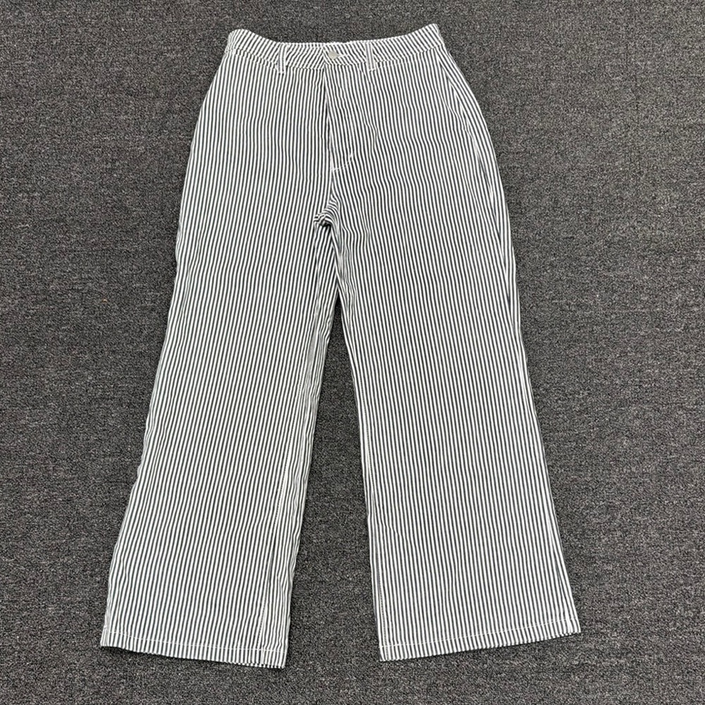 Striped Wide-Leg Women’s Pants - Black & White